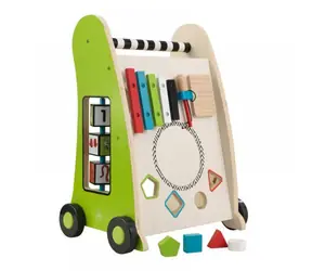 KidKraft Chodítko dřevěné s motorickými aktivitami zelená / od 12 měsíců