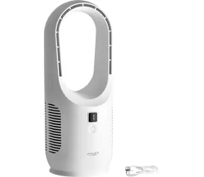 Adler AD 7343 bílá / Bezlopatkový stolní ventilátor / 60 W / 45 dB / 3 rychlosti / USB-C