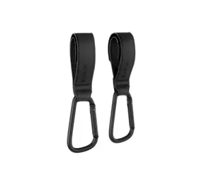 Rozbaleno - Jané Úchyty na kočárek černá / Háčky na kočárek / 2 ks / hliník / nosnost 5 kg / rozbaleno