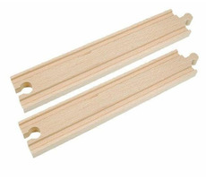 Woody Rovné koleje dlouhé 2ks / dřevěné koleje / rovné / 22 cm / od 3 let