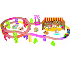 Woody vláčkodráha Cirkus / 70 dílů / vláček s vagony / dráha / příslušenství / od 3 let