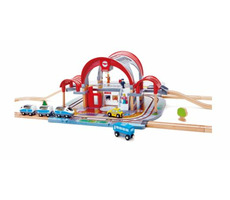Hape vláčkodráha Vlaková stanice Grand City / 45 dílů / vláček s vagony / dráha / příslušenství / od 3 let