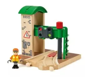 BRIO Signální stanice s výhybkou (33674)  / 1x signální stanice / 1x pohyblivá figurka  / od 3 let