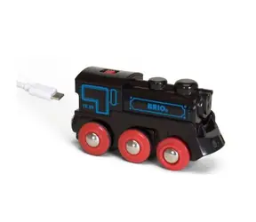 BRIO Elektrická dobíjecí lokomotiva černá (33599) / dobíjecí baterie / mini USB kabel / od 3 let