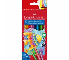 Faber-Castell - Akvarelové pastelky šestihranné - 12 ks + štěteček