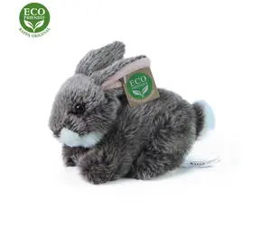 RAPPA Plyšový králík tmavě šedý ležící 17 cm / ECO-FRIENDLY / od 0 měsíců