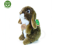 RAPPA Plyšový králík hnědý stojící 18 cm / ECO-FRIENDLY / od 0 měsíců