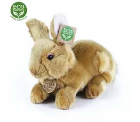 RAPPA Plyšový králík hnědý ležící 23 cm / ECO-FRIENDLY / od 0 měsíců