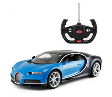 Rastar Bugatti Veyron Chiron modrá / RC Auto / 27 & 40MHz / 1:14 / věk: 6+ / dálkové ovládání
