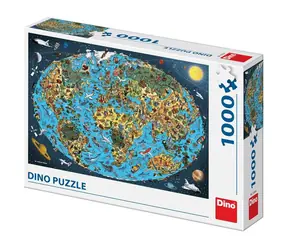 DINO Kreslená mapa světa / 1000 dílků / od 15 let