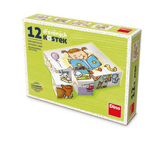 DINO Kostky Hezký den / Kubus dřevěné kostky / 12 dílků / od 3 let