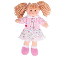 Bigjigs Toys Látková panenka Poppy 28 cm / od 0 měsíců