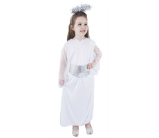 RAPPA Dětský kostým anděl se svatozáří a páskem (S) / 4-6 let (110-116 cm)