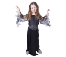 RAPPA Dětský kostým čarodějnice - Halloween (M) černá / 6-8 let (116-128 cm)