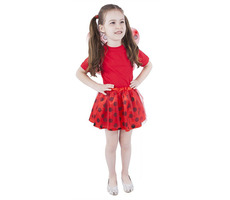 RAPPA Dětský kostým tutu sukně beruška s křídly / 3-10 let (104-150 cm)
