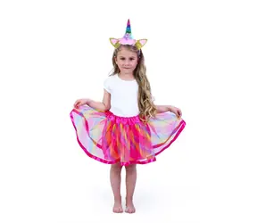 RAPPA Dětský kostým tutu sukně s čelenkou jednorožec / 3-10 let (104-146 cm)