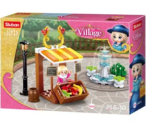 Sluban Girls Dream Village M38-B0870 Dobový stánek s ovocem a fontána /LEGO - kompatibilní/ figurek|dílků: 1|99  / 6 let