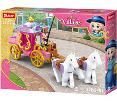 Sluban Girls Dream Village M38-B0872 Dobový kočár s koníčky / LEGO - kompatibilní / Počet figurek|dílků: 1|139 / od 6 le