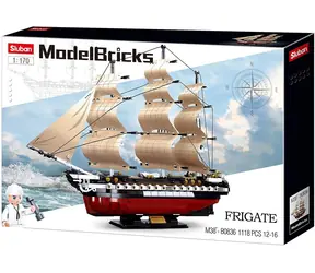 Sluban Model Bricks M38-B0836 Fregata USS Constitution válečná loď /LEGO - kompatibilní/ figurek|dílků: 1|1118