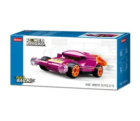 Sluban Power Bricks M38-B0801G Natahovací auto Fialové / LEGO - kompatibilní / Počet figurek|dílků: 0|53 / od 6 let