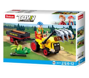 Sluban Town Farma M38-B0777 Traktůrek s přívěsem / LEGO - kompatibilní / Počet figurek|dílků: 1|110 / od 6 let