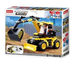 Sluban Town Stavitelé M38-B0805 Kolové rýpadlo / LEGO - kompatibilní / Počet figurek|dílků: 1|196 / od 8 let