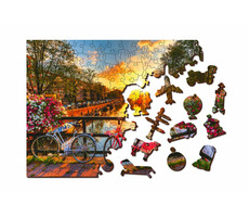 Wooden City 3D Puzzle Kola v Amsterdamu L / 300 dílů / od 8 let