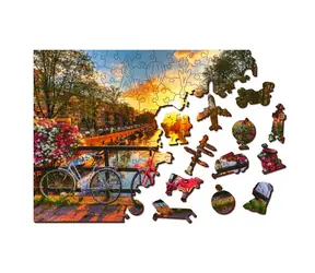 Wooden City 3D Puzzle Kola v Amsterdamu L / 300 dílů / od 8 let