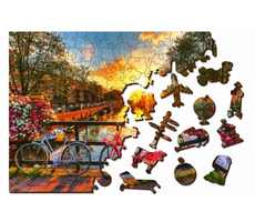 Wooden City 3D Puzzle Kola v Amsterdamu M / 150 dílů / od 8 let