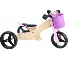 Small Foot Dřevěné odrážedlo Trike 2 v 1 růžová / od 12 měsíců