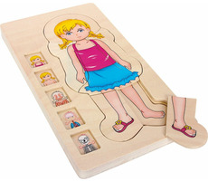 Small Foot Dřevěné puzzle anatomie / od 3 let
