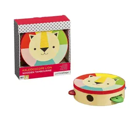 Petit Collage Dřevěná tamburína lev / od 18 měsíců