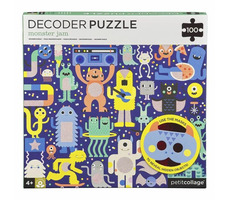 Petit Collage Puzzle příšerky 100 ks s 3D brýlemi / 100 dílků / od 4 let