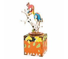 RoboTime 3D skládačka hrací skříňky Zpívající ptáčci / od 14 let / 33 dílků / Obtížnost: střední