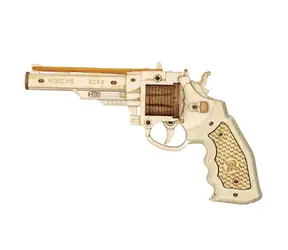RoboTime 3D dřevěné mechanické puzzle Revolver Corsac / od 14 let / 102 dílků / Obtížnost: nízká