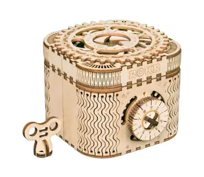 RoboTime 3D dřevěné mechanické puzzle Šperkovnice / od 14 let / 123 dílků / Obtížnost: střední