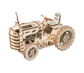 RoboTime 3D dřevěné mechanické puzzle Traktor / od 14 let / 135 dílků / Obtížnost: střední