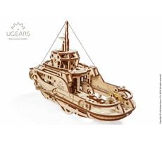 Ugears 3D dřevěné mechanické puzzle Remorkér / od 14 let / 169 dílků / Obtížnost: jednoduchá