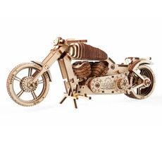 Ugears 3D dřevěné mechanické puzzle VM-02 Motorka (chopper) / od 14 let / 189 dílků / Obtížnost: střední