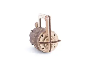 Ugears 3D dřevěné mechanické puzzle Zámek / od 14 let / 34 dílků / Obtížnost: jednoduchá