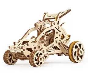 Ugears 3D dřevěné mechanické puzzle Mini bugina / od 14 let / 80 dílků / Obtížnost: nízká