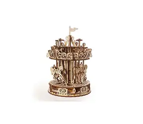 Ugears 3D dřevěné mechanické puzzle Kolotoč / od 14 let / 305 dílků / Obtížnost: střední