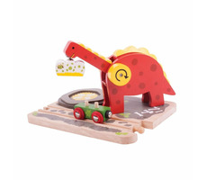Bigjigs Rail Dinosauří jeřáb / od 3 let / 4 dílky