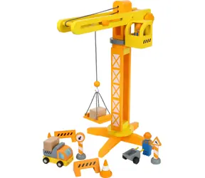 Small Foot Dřevěný jeřáb s příslušenstvím / od 3 let