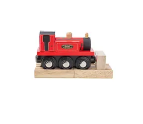 Bigjigs Rail Dřevěný vláček Teriér červená / od 3 let