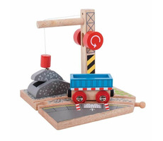 Bigjigs Rail Jeřáb se štěrkem / od 3 let