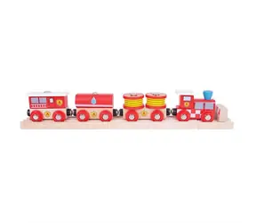 Bigjigs Rail Hasičský vlak + 3 koleje / od 3 let