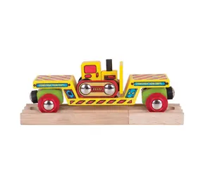 Bigjigs Rail Vagon s buldozerem + 2 koleje / od 3 let