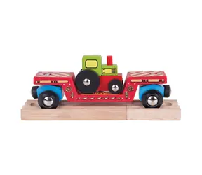 Bigjigs Rail Vagon s traktorem + 2 koleje / od 3 let