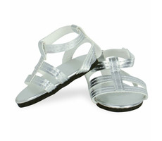 Petitcollin Sandálky stříbrné pro panenky 39-48 cm / od 3 let